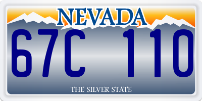NV license plate 67C110