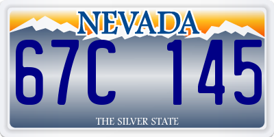 NV license plate 67C145