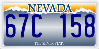 NV license plate 67C158