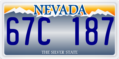 NV license plate 67C187