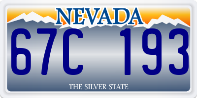 NV license plate 67C193