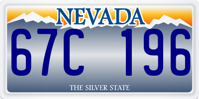 NV license plate 67C196