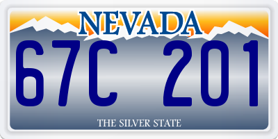 NV license plate 67C201