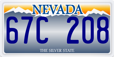 NV license plate 67C208