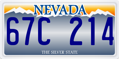 NV license plate 67C214