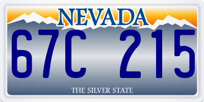 NV license plate 67C215