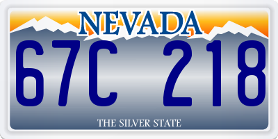 NV license plate 67C218