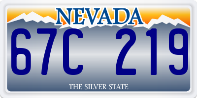 NV license plate 67C219