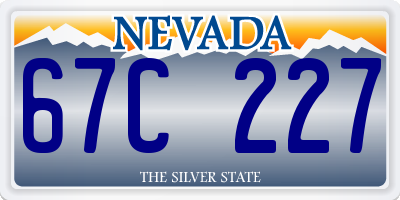 NV license plate 67C227