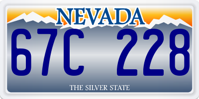 NV license plate 67C228