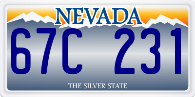 NV license plate 67C231