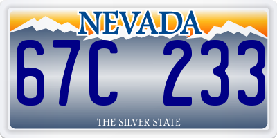 NV license plate 67C233