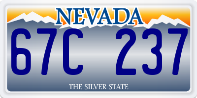 NV license plate 67C237