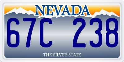 NV license plate 67C238