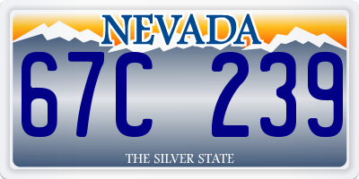 NV license plate 67C239