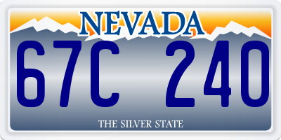 NV license plate 67C240