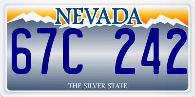 NV license plate 67C242