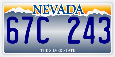 NV license plate 67C243