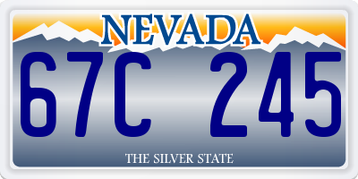 NV license plate 67C245