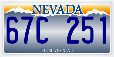 NV license plate 67C251