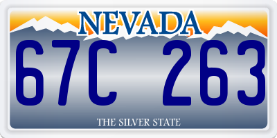 NV license plate 67C263