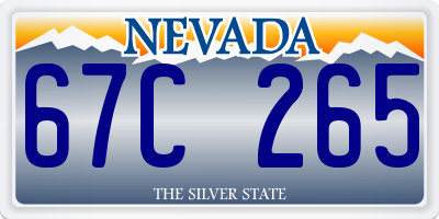 NV license plate 67C265