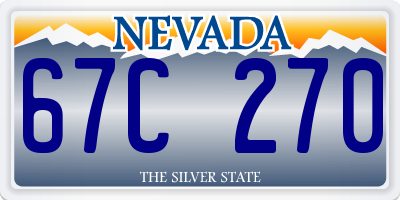 NV license plate 67C270