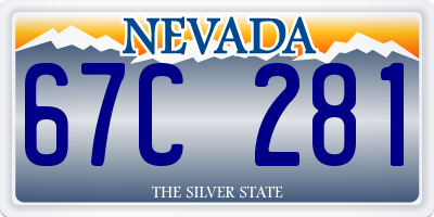 NV license plate 67C281