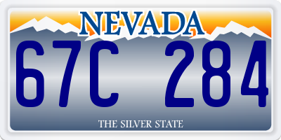 NV license plate 67C284