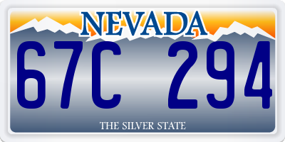 NV license plate 67C294