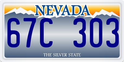 NV license plate 67C303