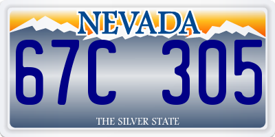 NV license plate 67C305