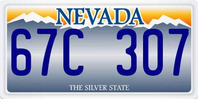 NV license plate 67C307