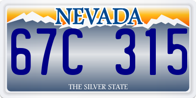 NV license plate 67C315