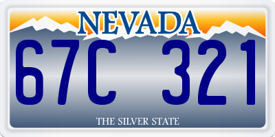 NV license plate 67C321