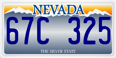 NV license plate 67C325