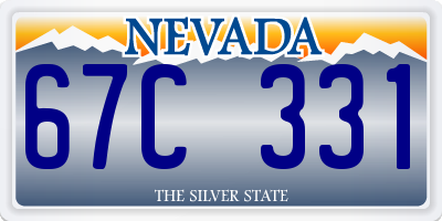 NV license plate 67C331