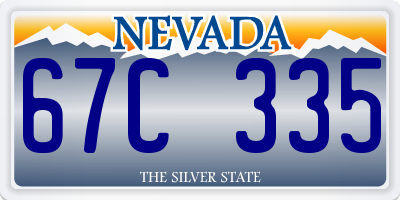 NV license plate 67C335