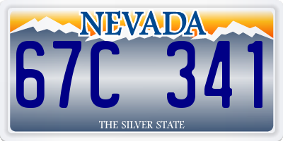 NV license plate 67C341