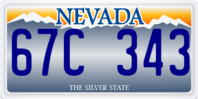 NV license plate 67C343