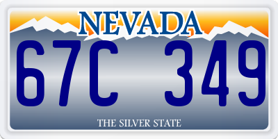 NV license plate 67C349