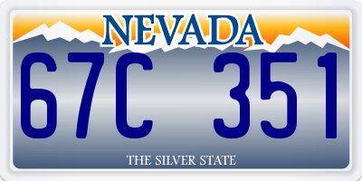 NV license plate 67C351