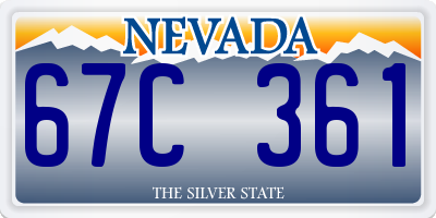 NV license plate 67C361