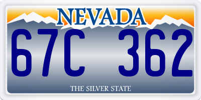NV license plate 67C362