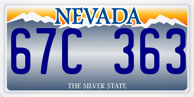 NV license plate 67C363