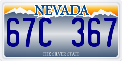NV license plate 67C367