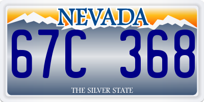 NV license plate 67C368
