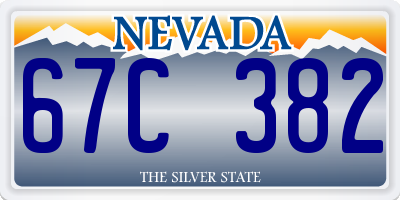 NV license plate 67C382