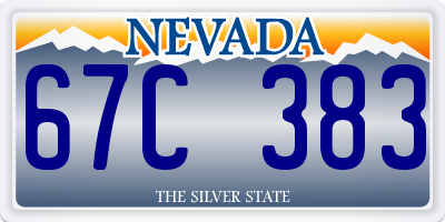 NV license plate 67C383