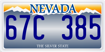 NV license plate 67C385